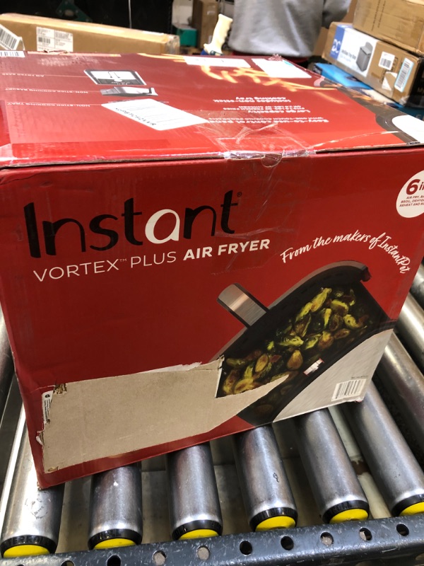 Photo 2 of Instant Vortex Plus 6-in-1, 4QT Air Fryer Oven, From the Makers of Instant Pot with Customizable Smart Cooking Programs, Nonstick and Dishwasher-Safe Basket, App With Over 100 Recipes, Stainless Steel 4QT Stainless Steel