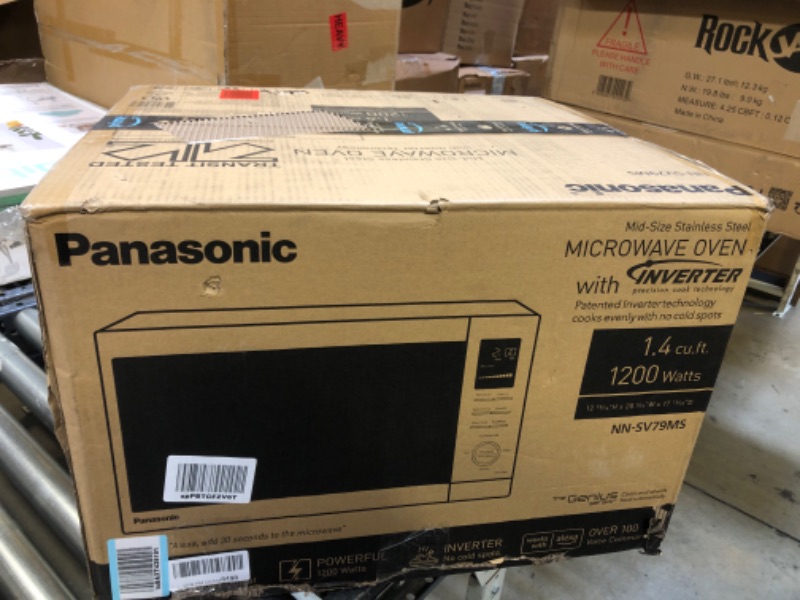 Photo 2 of Panasonic NN-SV79MS 1.4 cu.ft Smart Inverter Works with Alexa Countertop Microwave Oven 1200Watt Power with Genius Sensor Cooking, Stainless Steel 1.4 cu.ft - Works with Alexa