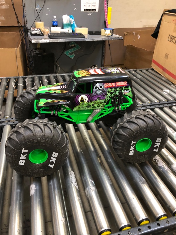Photo 3 of Monster Jam, Official Mega Grave Digger All-Terrain Remote Control Monster Truck with Lights, 1: 6 Scale, Kids Toys for Boys
