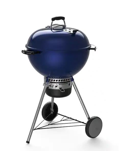 Photo 1 of 22 in. Master-Touch Charcoal Grill in Deep Ocean Blue with Built-In Thermometer
