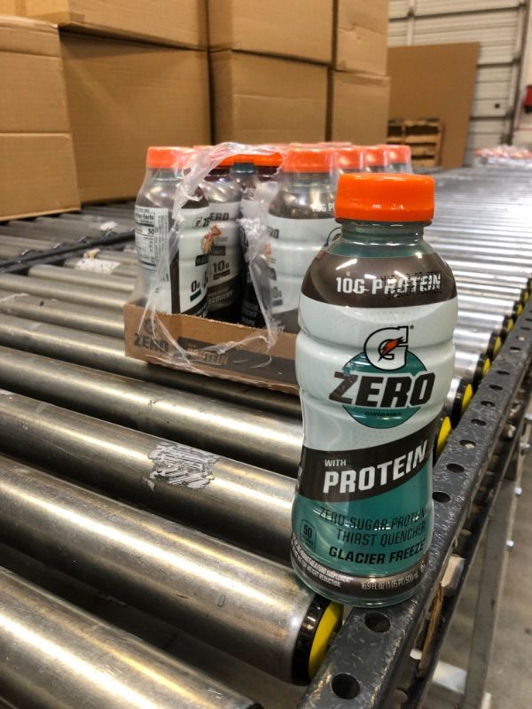 Photo 4 of 2--- Gatorade Zero With Protein, 10g Whey Protein Isolate, Zero Sugar, Electrolytes, GLACIER FREEZE , 16.9 Fl Oz, 12 Pack EXP MAR 12 2023