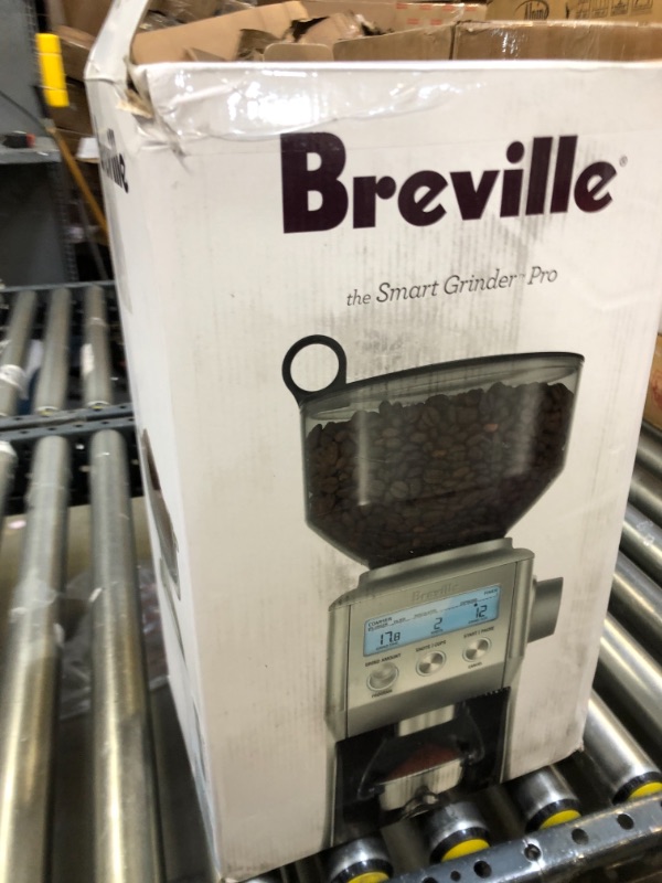 Photo 3 of Breville Smart Grinder Pro Coffee Bean Grinder, Brushed Stainless Steel, BCG820BSS