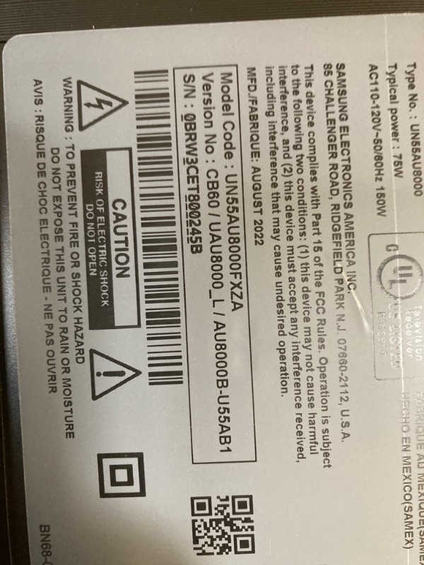 Photo 3 of SAMSUNG 55-Inch Class Crystal 4K UHD AU8000 Series HDR, 3 HDMI Ports, Motion Xcelerator, Tap View, PC on TV, Q Symphony, Smart TV with Alexa Built-In (UN55AU8000FXZA, 2021 Model) 55-Inch TV Only