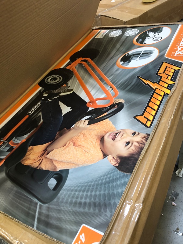 Photo 3 of Hauck Lightning - Pedal Go Kart | Pedal Car | Ride On Toys for Boys & Girls with Ergonomic Adjustable Seat & Sharp Handling - Orange