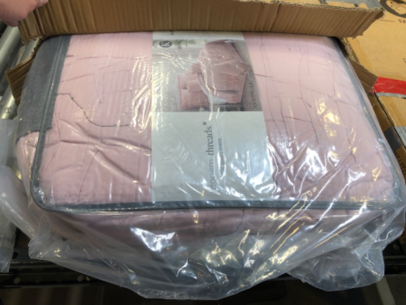 Photo 1 of Amrapur Overseas Antonella 8-Piece Pleated Comforter Set (King, Mauve) King Mauve