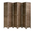 Photo 1 of 6 Panel Wood Room Divider 5.75 Ft Tall Privacy Wall Divider Folding Wood Screen
