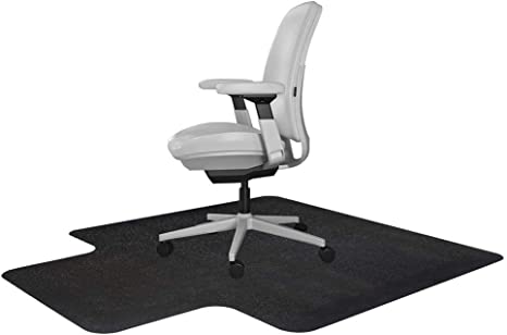 Photo 1 of black multisurface office chair mat with lip for haard floors and low pile carpets 36x48