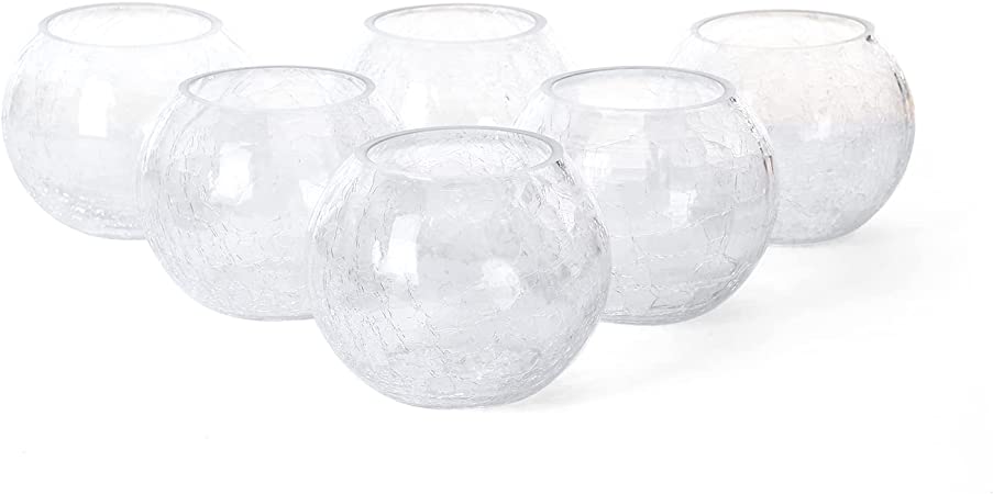 Photo 1 of 
Set of 6 Bling Vase Crack Pattern Gold Vase Mercury Silver Vase for Party, Event's, Wedding Centerpiece Vase (Small, Clear)
