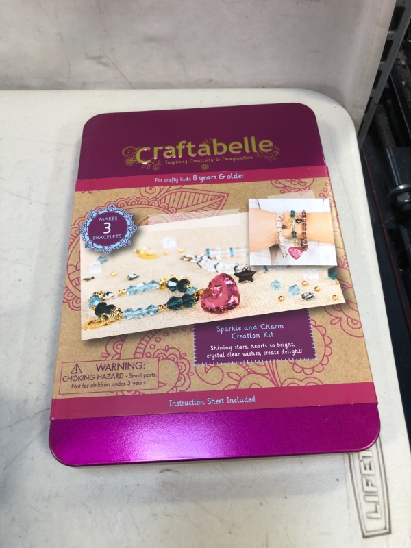 Photo 1 of Craftabelle – Sparkle and Charm Creation Kit – Bracelet Making Kit – 141pc Jewelry Set with Crystal Beads – DIY Jewelry Sets for Kids Aged 8 Years + (FACTORY SEALED)