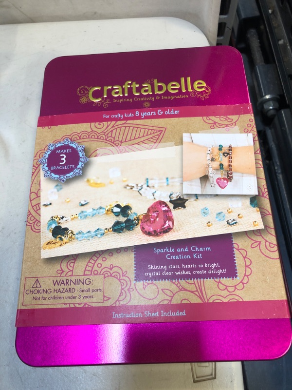 Photo 2 of Craftabelle – Sparkle and Charm Creation Kit – Bracelet Making Kit – 141pc Jewelry Set with Crystal Beads – DIY Jewelry Sets for Kids Aged 8 Years +
(FACTORY SEALED)