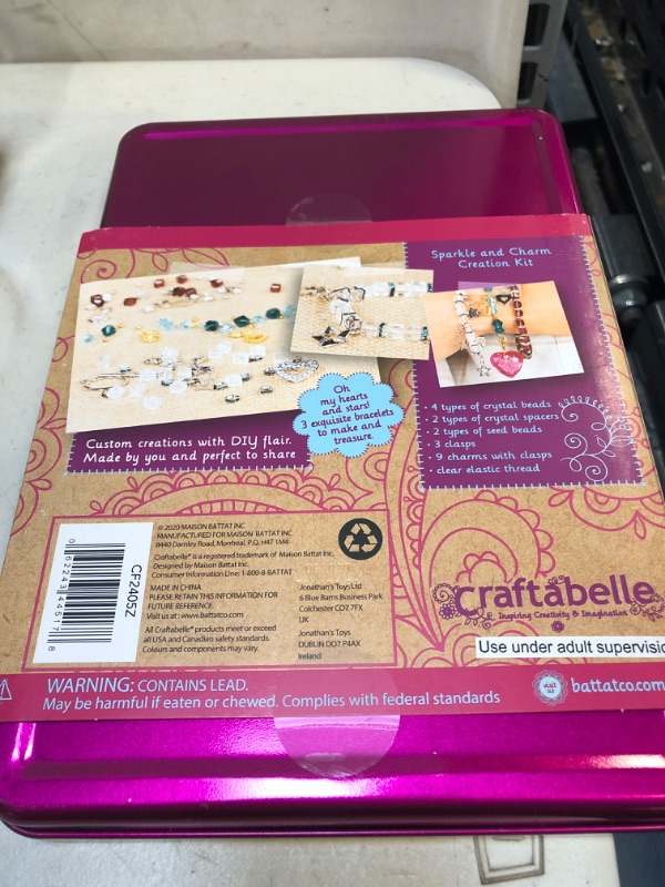 Photo 3 of Craftabelle – Sparkle and Charm Creation Kit – Bracelet Making Kit – 141pc Jewelry Set with Crystal Beads – DIY Jewelry Sets for Kids Aged 8 Years +
(FACTORY SEALED)