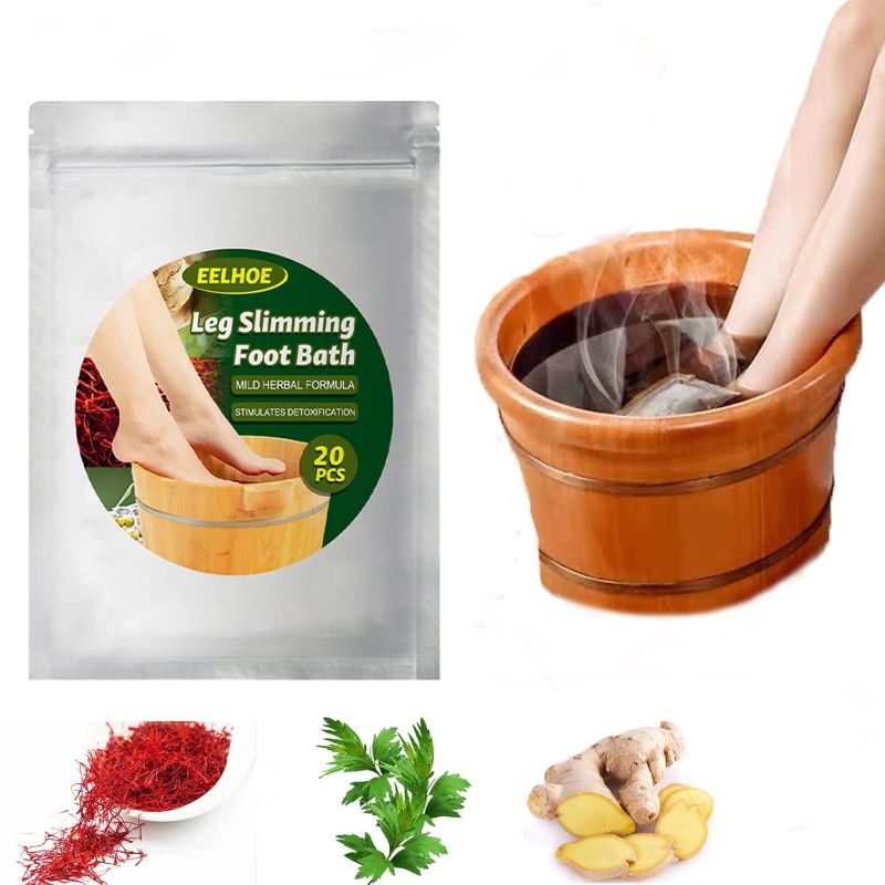 Photo 1 of 20pcs Lymphatic Drainage Ginger Foot Soak, Leg Slimming Foot Bath, Natural Mugwort Herb Foot Soak, Ginger Foot Bath Bag Spa Relax Massage for Women Men
