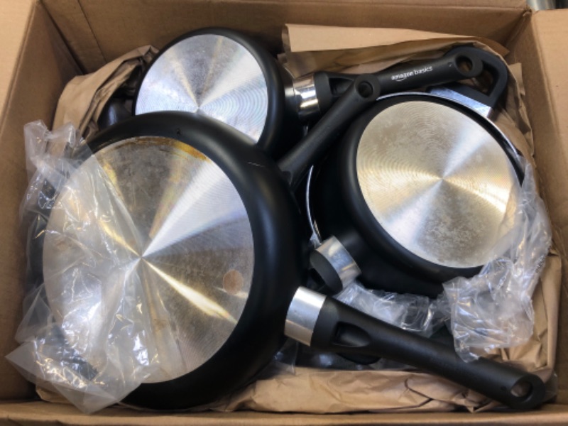 Photo 1 of Amazon Basics Non-Stick Cookware Set, Pots and Pans - 8-Piece Set
