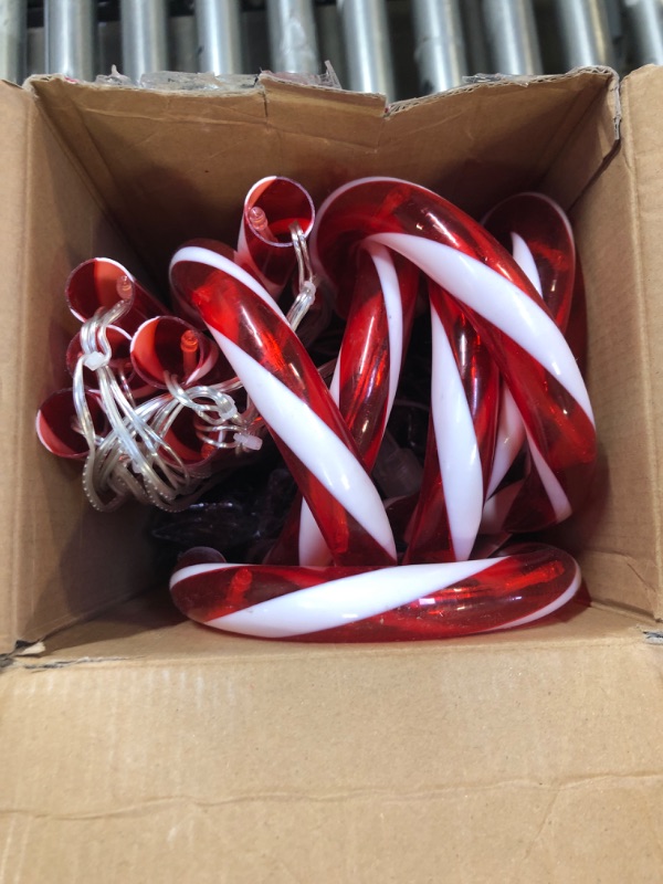 Photo 2 of 24.5" Candy Cane Lights with Stakes, 12 Packs Large Christmas Pathway Lights Outdoor, 8 Light Modes Candy Cane Pathway Markers Christmas Decorations for Yard Patio Garden Walkway Sidewalks