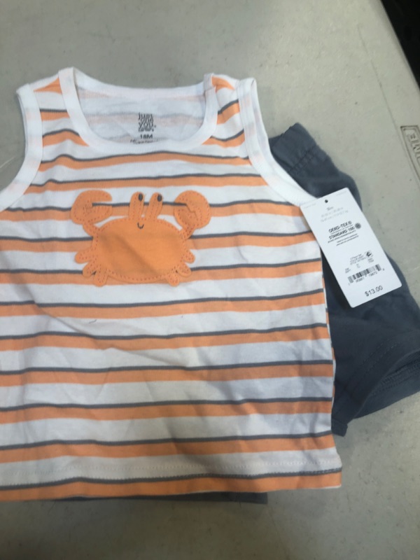 Photo 2 of Baby Boys' Crab Striped Top & Bottom Set - Just One You® Made by Carter's, SIZE 18M