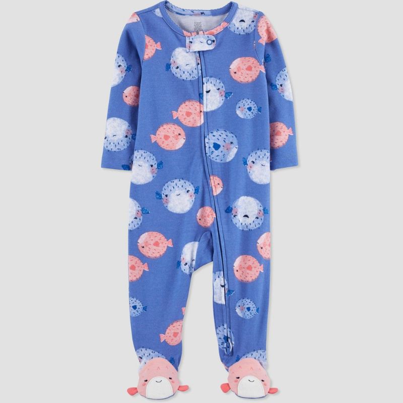 Photo 1 of Baby Girls' Pufferfish Footed Pajama - Just One You® Made by Carter's, SIZE NB 