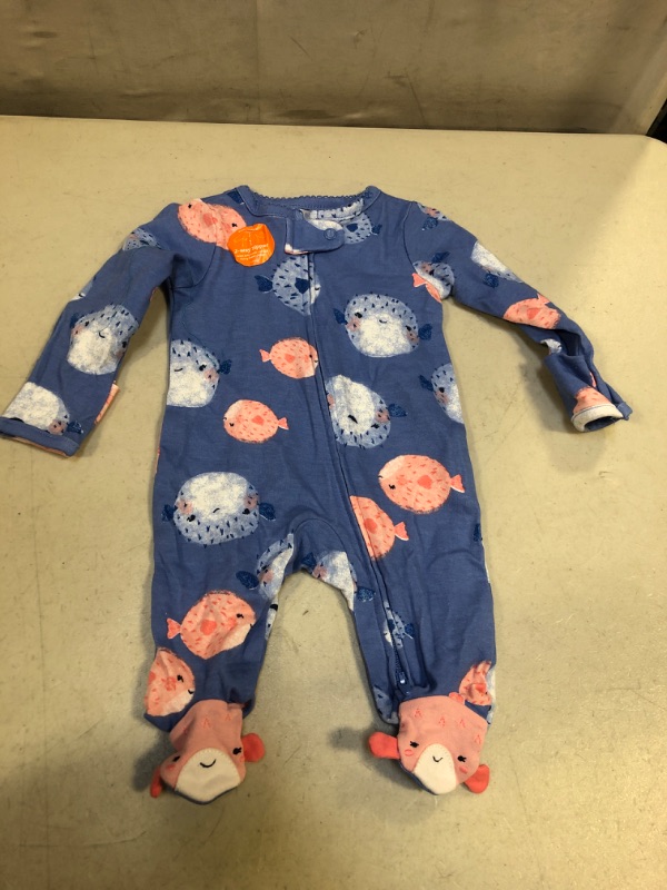 Photo 2 of Baby Girls' Pufferfish Footed Pajama - Just One You® Made by Carter's, SIZE NB 