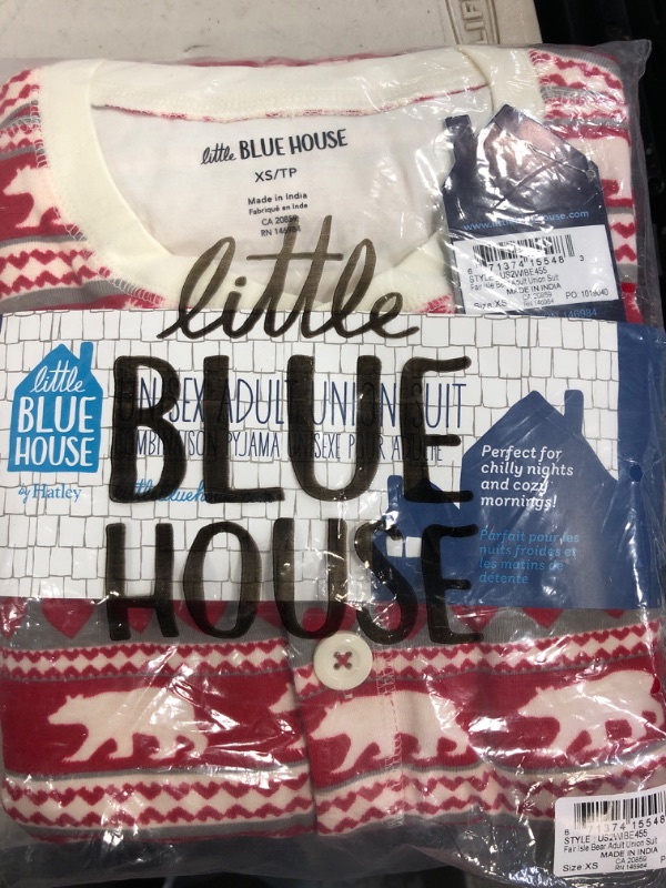 Photo 2 of  xs Little Blue House by Hatley Fair Isle Bear & Moose Family Union Suits
