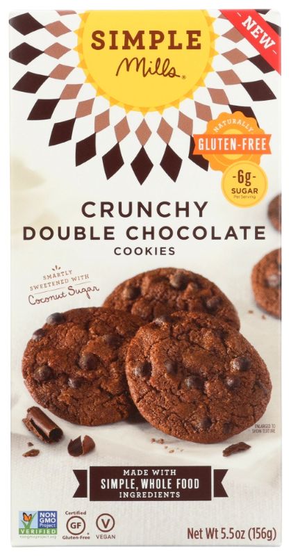 Photo 1 of 2 COUNT, Simple Mills Crunchy Almond Flour Cookies Gluten Free Double Chocolate 5.5 Oz
, EXP 11/12/2022