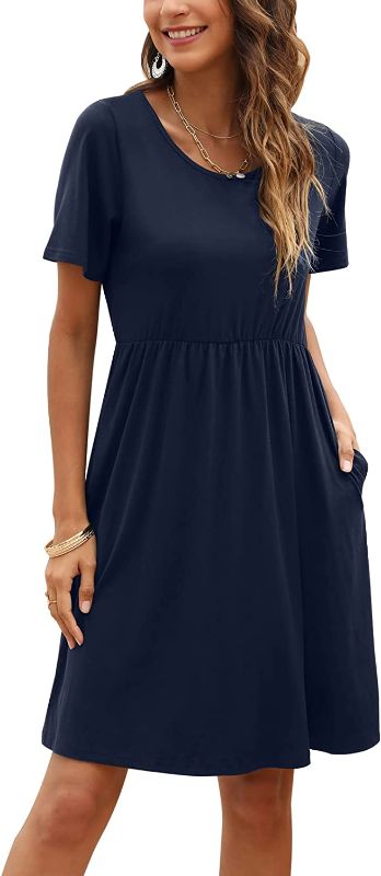 Photo 1 of Aranoy Women's Summer Casual Tshirt Dresses Short Sleeve Swing Sundress with Pockets
, SIZE L