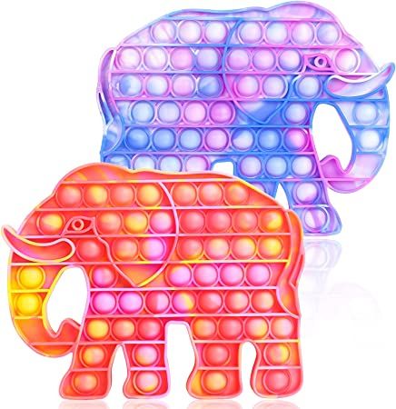 Photo 1 of Hoofun Fidget POP Toys Elephant: 2Pack Big Size Elephant Push Bubbles Sensory Anti-Anxiety Toys, Special Needs Squeeze Fidget Sensory Elephant Toys for Kids and Adults
