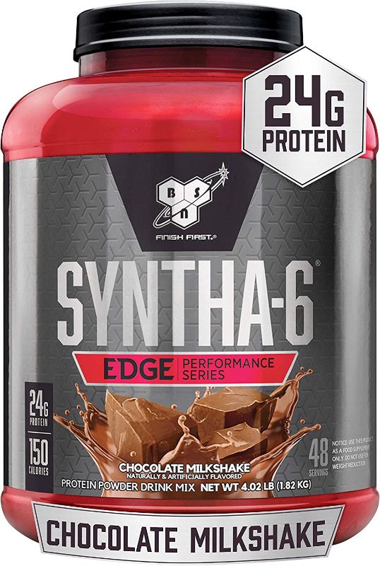 Photo 1 of BSN SYNTHA-6 Edge Protein Powder, Chocolate Protein Powder with Hydrolyzed Whey, Micellar Casein, Milk Protein Isolate, Low Sugar, 24g Protein, Chocolate Milkshake, 48 Servings