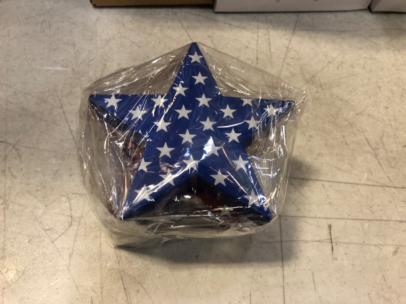 Photo 2 of 4 Pieces 4th of July Table Decoration,Patriotic Wood Star Box Sign Independence Memorial Day Fourth of July Tiered Tray Decor Ornaments for Home Party Dinner Coffee Topper House School Classroom
