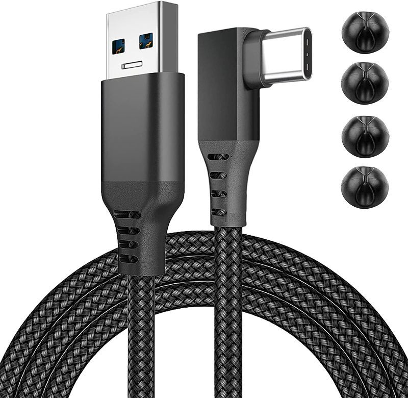 Photo 1 of 20ft Oculus Link Cable for Quest 2,High Speed Data Transfer & Fast Charging Cable,USB C 3.2 Gen1 Cord for VR Headset and Gaming PC,with 4 Cable Clips

