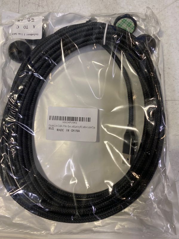 Photo 2 of 20ft Oculus Link Cable for Quest 2,High Speed Data Transfer & Fast Charging Cable,USB C 3.2 Gen1 Cord for VR Headset and Gaming PC,with 4 Cable Clips
