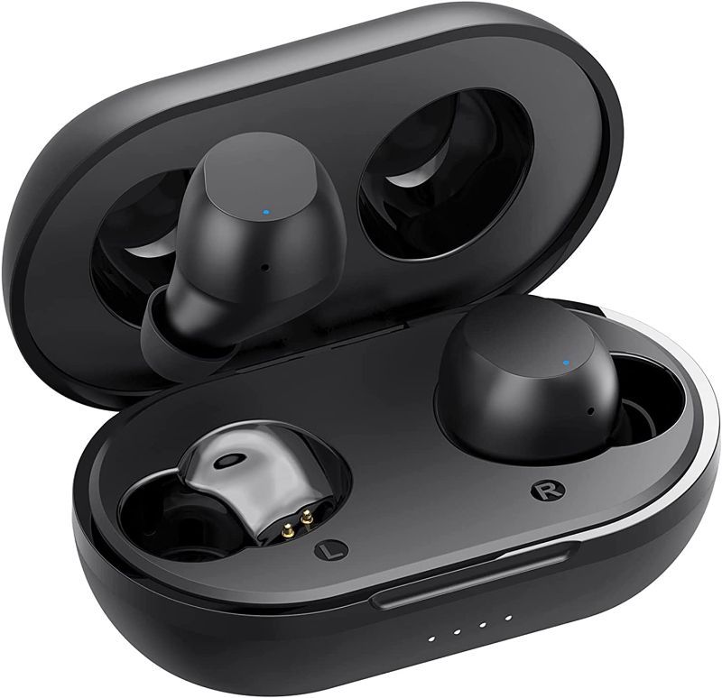Photo 1 of True Wireless Earbuds, Bluetooth Earbuds, Stereo Sound Bass in Ear, Wireless Headphones, Small Sports Earphones, Wireless Charging Case/USB-C/Touch Control/25Hs Playtime/Built-in Mic/IPX8 Waterproof
