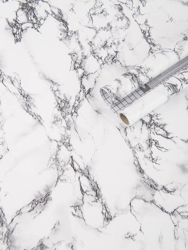 Photo 1 of 10 Art3d Self-Adhesive Contact Paper Countertops (78.7"x17.7", Marble, Matt)
