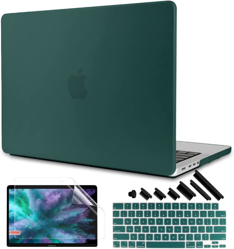 Photo 1 of TWOLSKOO for MacBook Pro 14 inch Case 2022 2021 Release A2442, Frosted Hard Shell Case & Keyboard Cover & Screen Protector Compatible with New MacBook Pro 14 inch M1 Pro/Max, Matte Teal
