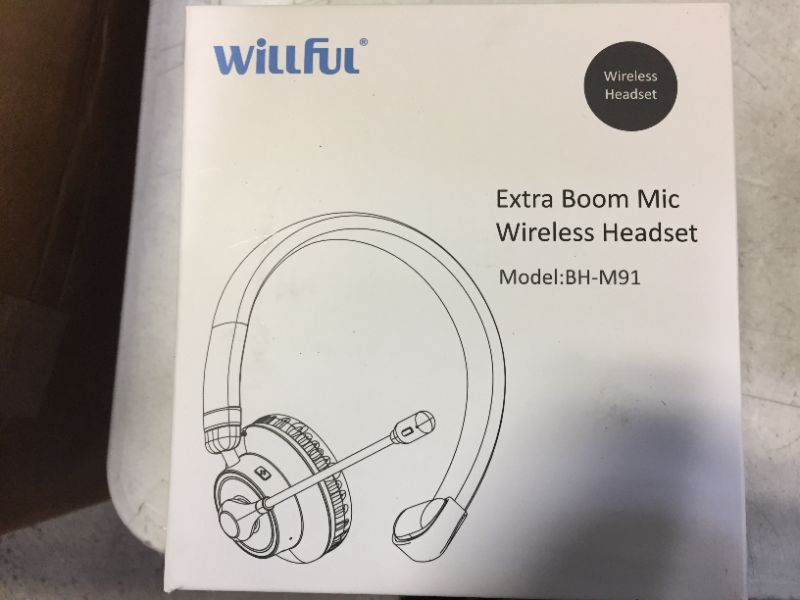 Photo 2 of Willful M91 Bluetooth Headset Wireless Headset with Microphone (Flexible Noise Cancelling Mic) Clear Sound Comfortable Wearing, Headset for Office Home Business Trucker Drivers: Computers & Accessories