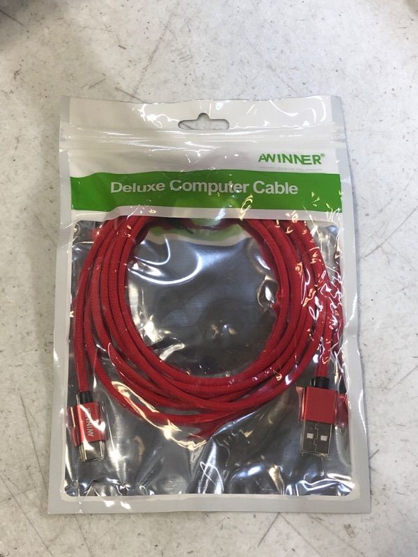 Photo 2 of USB Type C Cable, AWINNER USB A to Type C Fast Charging Cable Braided USB C Fast Charger Cord (6.6FT, Red)
