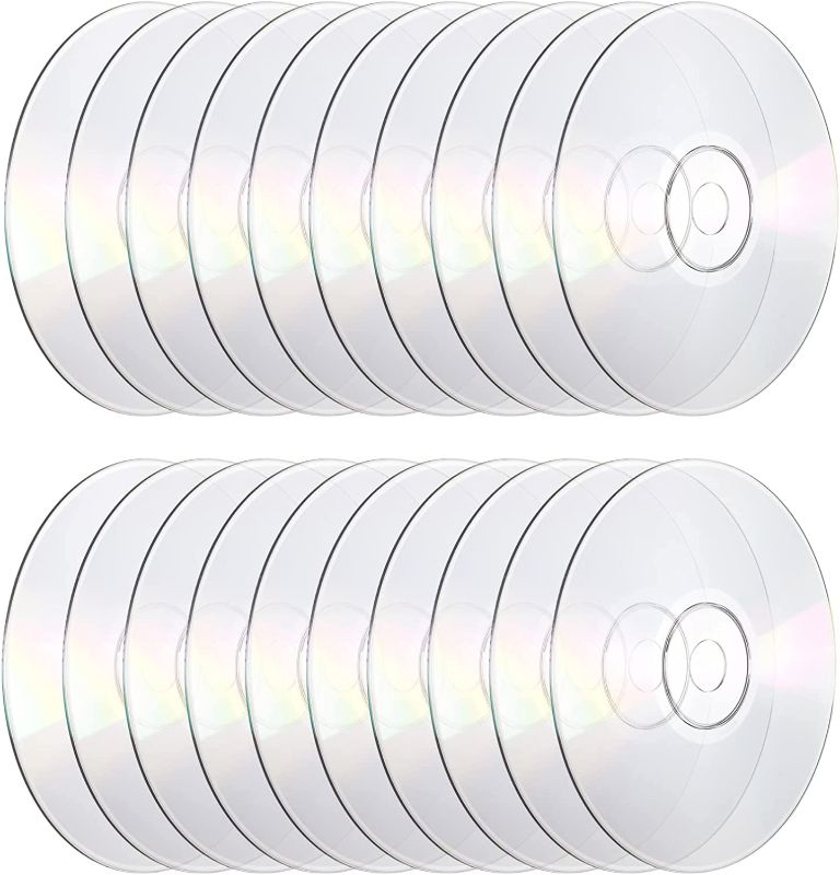 Photo 1 of Blank CDs for Decoration Aesthetic Clear CDs for Painting Room Decor DIY Projects- 20 Packs
