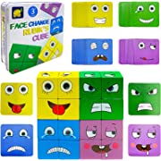 Photo 1 of Expressions Matching Block Wooden Puzzles Face-Changing Magic Cube Educational Montessori Toys Matching Block Puzzles, ?Parent-Child Board Games for Kids Ages 3 Years and Up (64 Cards) (2pcs)
