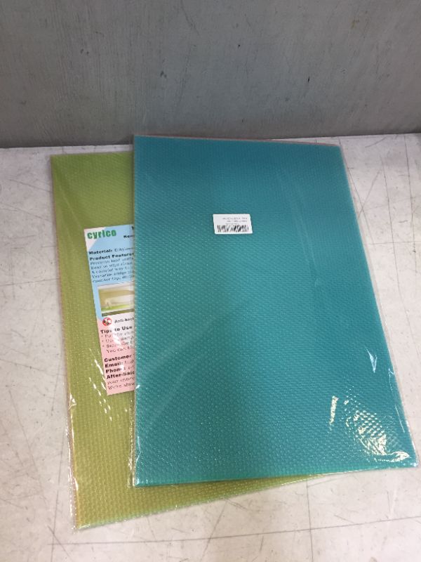 Photo 2 of 8PCS Refrigerator Liners, 12 x 17.7 Inch EVA Fridge Liner Refrigerator Mats Washable Shelf Liner Can Be Cut for Glass Shelves Kitchen Cabinet Drawer, Waterproof Table Plastic Placemats with 4 Colors 8 2green + 2clear + 2blue + 2red (2PCS)
