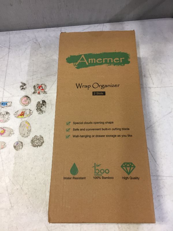 Photo 2 of Amerner Foil and Plastic Wrap Organizer, 2 in 1 Plastic Wrap Dispenser with Cutter for Kitchen Drawer, Aluminum Foil and Parchment/Wax Paper Dispenser, Compatible with 12" Roll (2-Slots)