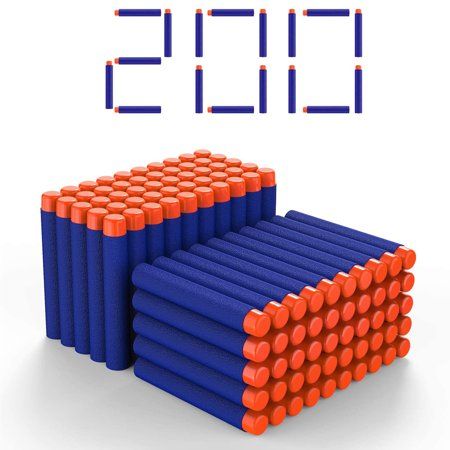 Photo 1 of 200pcs Darts Refill Foam Bullets Ammo for Nerf N-Strike Elite Blasters Gun Blue
