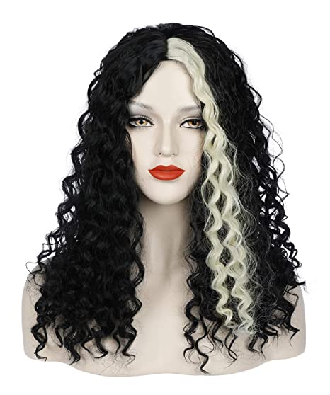 Photo 1 of Bopocoko Black Wigs for Women Long Curly Wavy Hair Wig Black Mixed Blonde Synthetic Wigs for Party Halloween BU236B