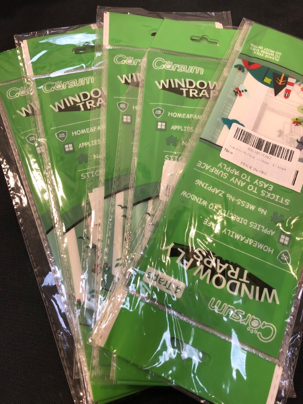 Photo 3 of Garsum Window Fly Traps Indoors, Fly Paper Sticky Strips, Non-Toxic Clear Fly Catcher, Fly Killer for Home Window Decal 60 traps