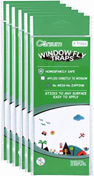 Photo 1 of Garsum Window Fly Traps Indoors, Fly Paper Sticky Strips, Non-Toxic Clear Fly Catcher, Fly Killer for Home Window Decal 60 traps