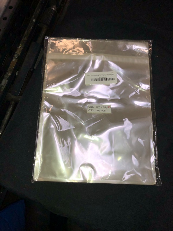 Photo 2 of 100 Pcs Resealable Cello Cellophane Bags 8 7/16 X 10 1/4 (P), Tape Strip on Body for 8x10 Prints