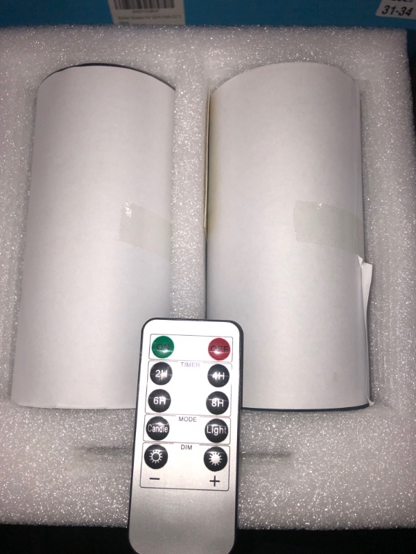 Photo 2 of  Large Flameless Candles with Remote Control and Timer, Battery Operated Flickering LED Pillar Candles for Indoor Outdoor Lanterns, Porch, Long Lasting, Set of 2