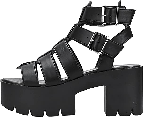 Photo 2 of READYSALTED Women's Cleated Chunky Platform Sandals in Open Toe Ankle Strap Block Heel(JAFFA)
Size 10