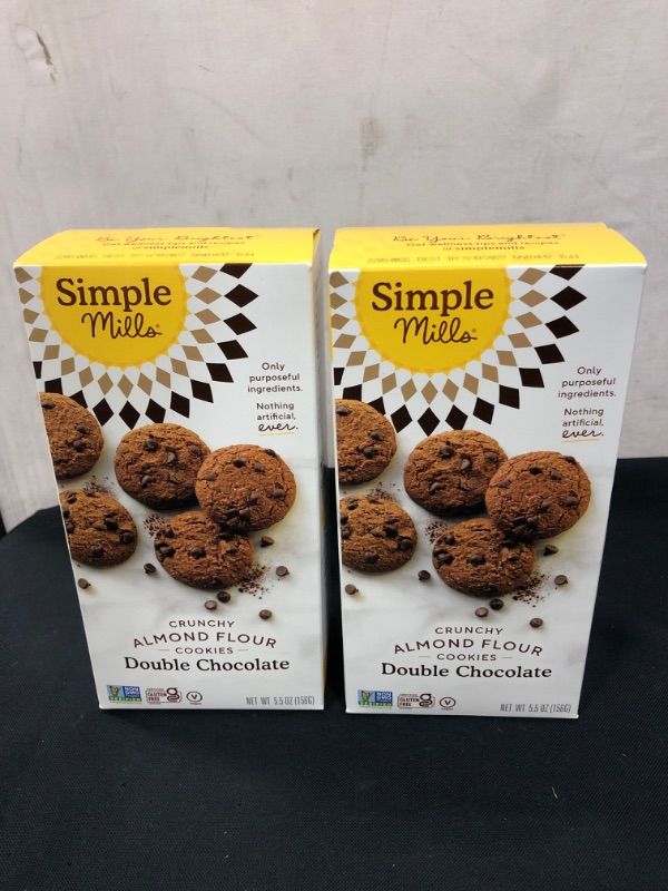 Photo 2 of 2 COUNT OF Simple Mills Crunchy Almond Flour Cookies Gluten Free Double Chocolate 5.5 Oz
, EXP 11/19/2022