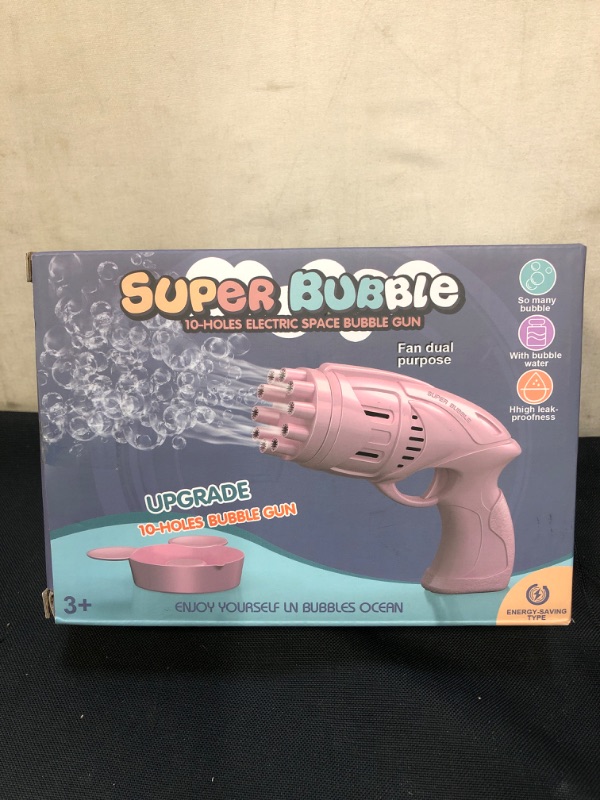 Photo 1 of 10-HOLE BUBBLE GUN MACHINE FOR KIDS, PINK