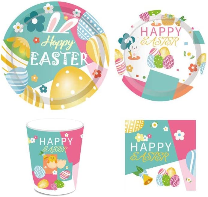 Photo 2 of Easter Day Paper Napkins,Easter Eggs Napkins,Rabit Flowers Prints Cocktail,Serviettes Napkins for Weeding,Dinner and Party,Luncheon Napkins 2-Ply,13x13 Inch,40 Count (Easter Day Napkins)
