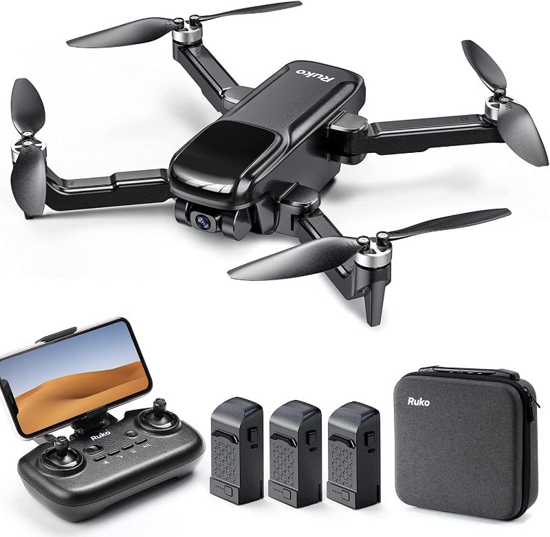 Photo 1 of Ruko Drones with Camera for Adults 4K, 78 Mins Long Flight Time GPS Drone, Brushless Motor, 5G FPV Transmission, Waypoint Fly, Auto Return Home, Follow Me, Suitable for Beginners (3 Batteries) ( USED ITEM )
