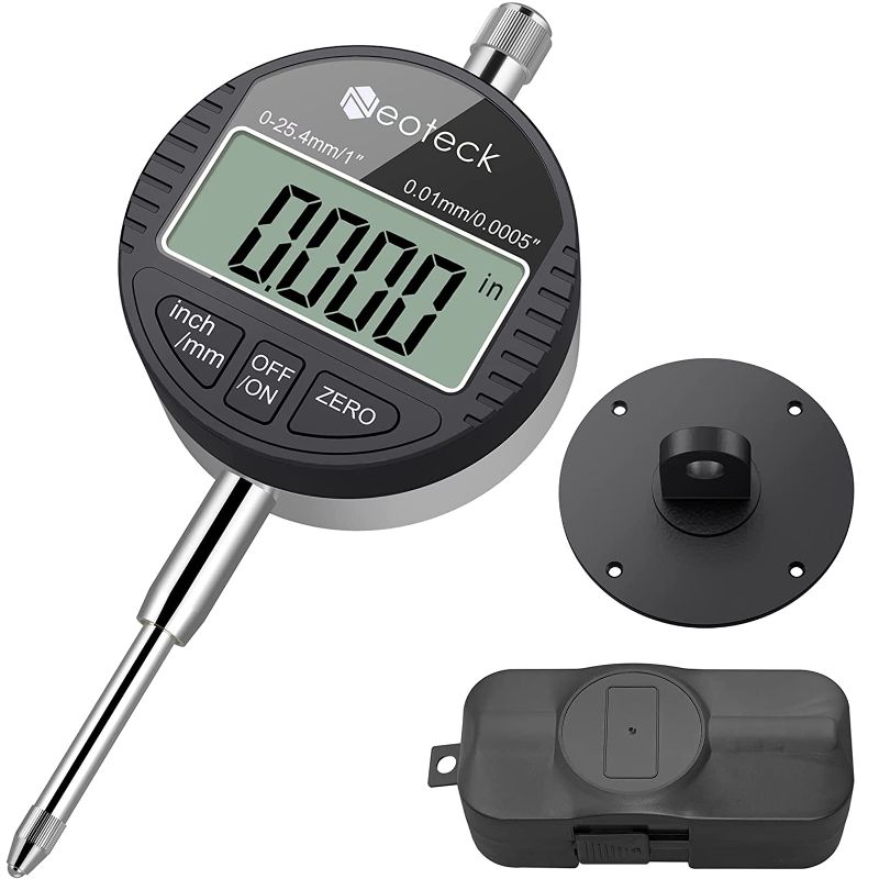 Photo 1 of Neoteck Electronic Digital Dial Indicator Gage Gauge 0-1 Inch/25.4 mm Inch/Metric Conversion Auto Off Featured Measuring Tool for 3D Printer Leveling, etc. - Black ( USED ITEM )
